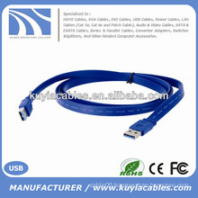 Factory sell USB 3.0 Flat Cable AM/AM Male to Male Blue 0.35m 0.5m 1m 1.5m 2m